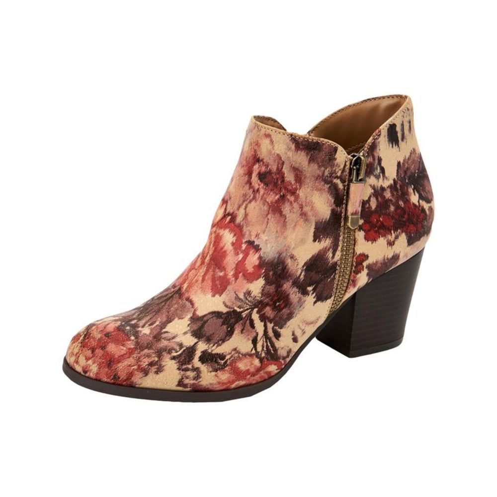 STYLE & CO. DENIM Womens Beige Zipper Masrinaa Almond Toe Block Heel Booties 7 M